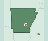 Map showing the location of ZIP code 71601 within Arkansas