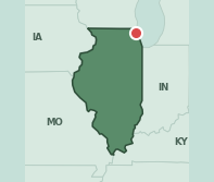 Map showing the location of ZIP code 60088 within Illinois