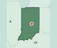 Map showing the location of ZIP code 46235 within Indiana