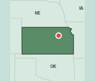 Map showing the location of ZIP code 66442 within Kansas