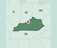 Map showing the location of ZIP code 40211 within Kentucky