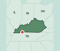 Map showing the location of ZIP code 42223 within Kentucky