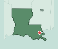 Map showing the location of ZIP code 70126 within Louisiana