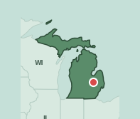 Map showing the location of ZIP code 48505 within Michigan