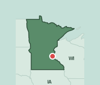 Map showing the location of ZIP code 55130 within Minnesota