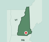 Map showing the location of ZIP code 03103 within New Hampshire