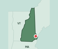 Map showing the location of ZIP code 03824 within New Hampshire