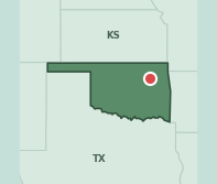 Map showing the location of ZIP code 74146 within Oklahoma