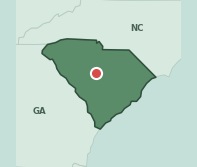 Map showing the location of ZIP code 29201 within South Carolina