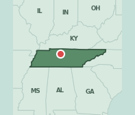 Map showing the location of ZIP code 37208 within Tennessee