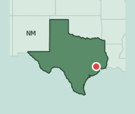 Map showing the location of ZIP code 77060 within Texas
