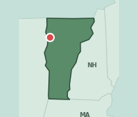 Map showing the location of ZIP code 05401 within Vermont
