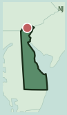 Map showing the location of this neighborhood within Delaware