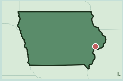 Map showing the location of this neighborhood within Iowa