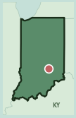 Map showing the location of this neighborhood within Indiana