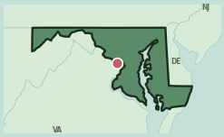 Map showing the location of this neighborhood within Maryland