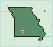 Map showing the location of this neighborhood within Missouri