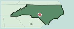 Map showing the location of this neighborhood within North Carolina