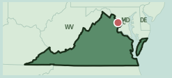 Map showing the location of this neighborhood within Virginia