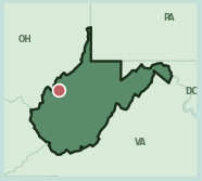 Map showing the location of this neighborhood within West Virginia