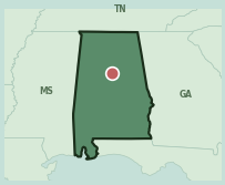 Map showing the location of ZIP code 35243 within Alabama