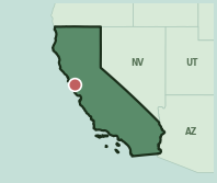 Map showing the location of ZIP code 94114 within California