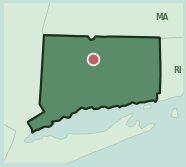 Map showing the location of ZIP code 06117 within Connecticut
