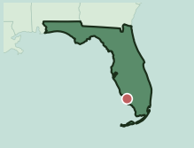 Map showing the location of ZIP code 34109 within Florida