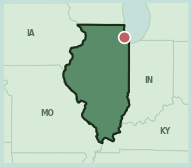 Map showing the location of ZIP code 60301 within Illinois