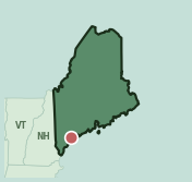 Map showing the location of ZIP code 04101 within Maine