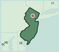 Map showing the location of ZIP code 07927 within New Jersey
