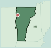 Map showing the location of ZIP code 05401 within Vermont