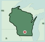 Map showing the location of ZIP code 53705 within Wisconsin