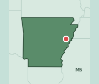 Map showing the location of ZIP code 72335 within Arkansas