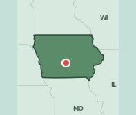 Map showing the location of ZIP code 50309 within Iowa