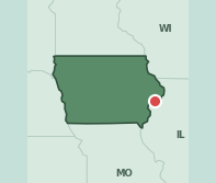 Map showing the location of ZIP code 52804 within Iowa