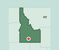 Map showing the location of ZIP code 83338 within Idaho