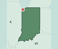 Map showing the location of ZIP code 46408 within Indiana
