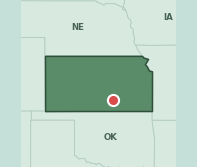 Map showing the location of ZIP code 67216 within Kansas