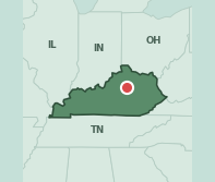 Map showing the location of ZIP code 40502 within Kentucky