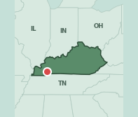 Map showing the location of ZIP code 42211 within Kentucky