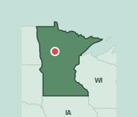 Map showing the location of ZIP code 56470 within Minnesota