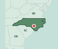 Map showing the location of ZIP code 28312 within North Carolina