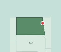 Map showing the location of ZIP code 58203 within North Dakota