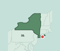 Map showing the location of ZIP code 11951 within New York