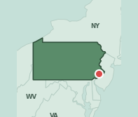 Map showing the location of ZIP code 19118 within Pennsylvania