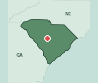 Map showing the location of ZIP code 29053 within South Carolina