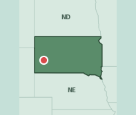 Map showing the location of ZIP code 57703 within South Dakota