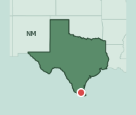 Map showing the location of ZIP code 78538 within Texas