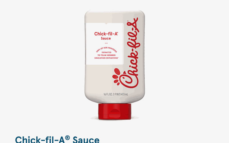 A bottle of Chick-fil-A Sauce